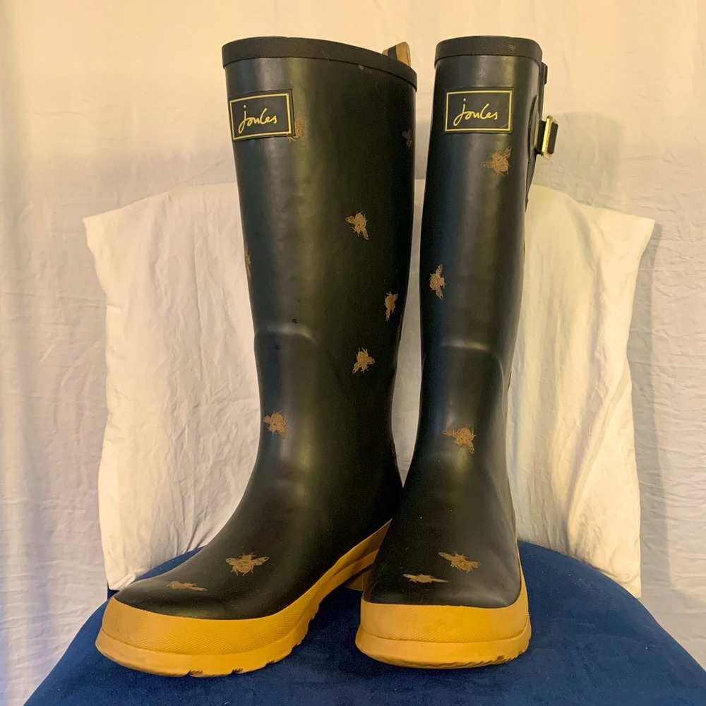 Joules Women’s Welly Print Yellow Bees 🐝 Tall Rain Boots